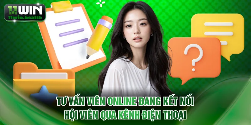 Tư vấn viên online đang kết nối hội viên qua kênh điện thoại